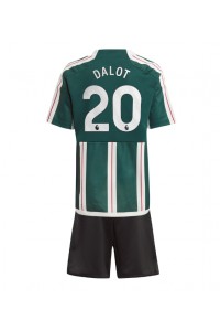 Fotbalové Dres Manchester United Diogo Dalot #20 Dětské Venkovní Oblečení 2023-24 Krátký Rukáv (+ trenýrky)